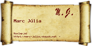 Marc Júlia névjegykártya